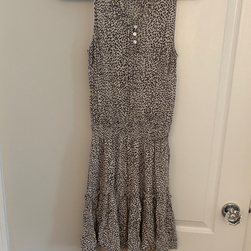 Love Stitch Black and White Printed Midi Dress